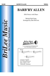 Barb'ry Allen SSA choral sheet music cover